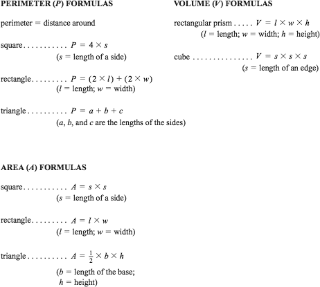 Math Formula Sheet 8th Grade  staar 8th grade math reference sheet 5th sample all formula 